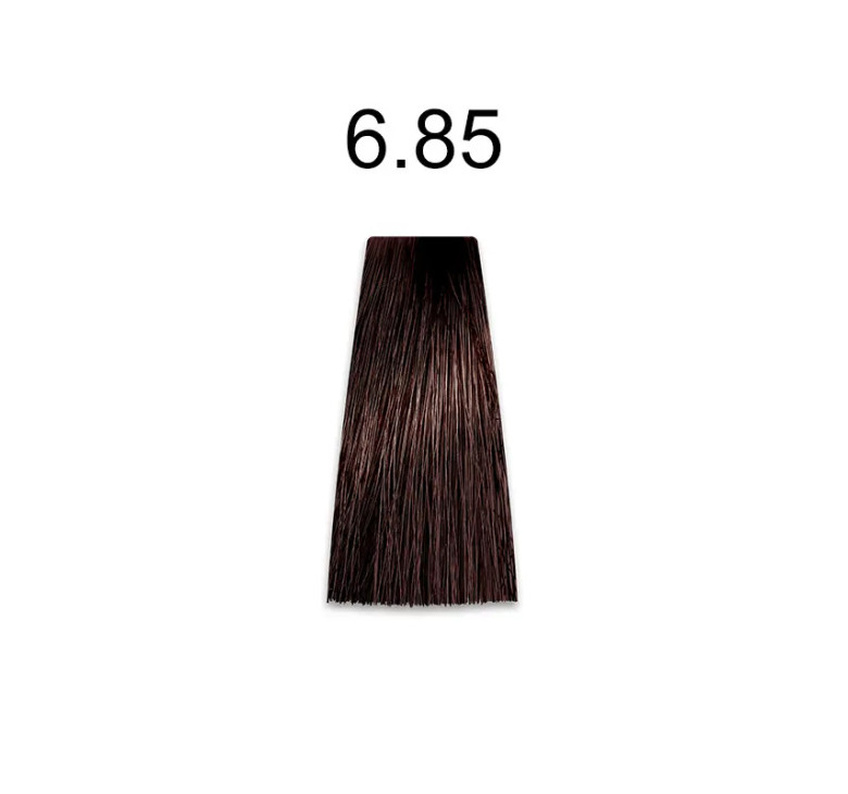 Стійка безаміачна фарба для волосся Kaaral Baco Soft Color 6.85 темний блондин коричнево-махагоновий 100мл
