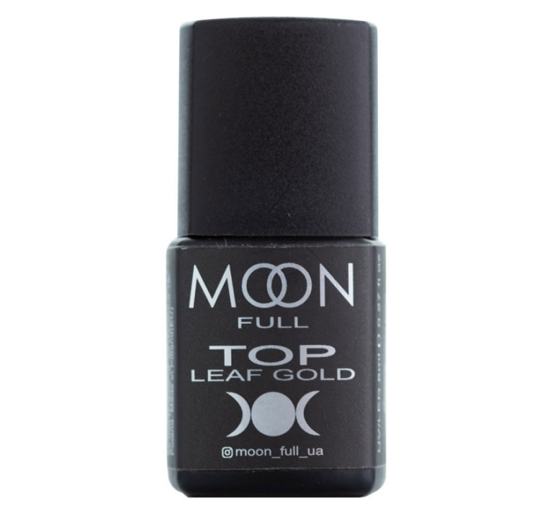 Топ для гель лака с поталью Moon Full Top Leaf Gold, 8 мл