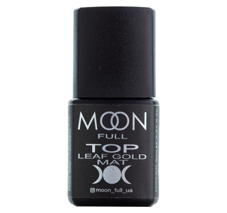 Топ для гель лаку з поталлю Moon Full Top Leaf Gold Mat, 8 мл