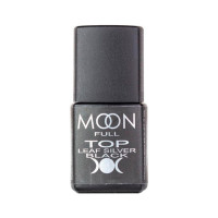 Топ для гель лаку з поталлю Moon Full Top Leaf Silver Black, 8 мл