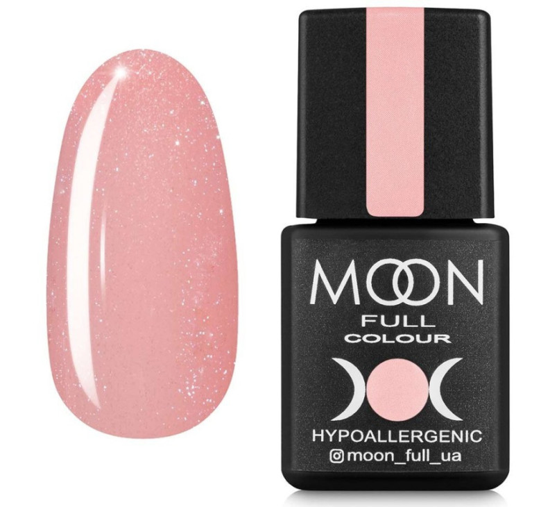 Камуфлирующая база для гель лака MOON FULL Barbie Color Base №04 персиковый с мелким шиммером, 8 мл