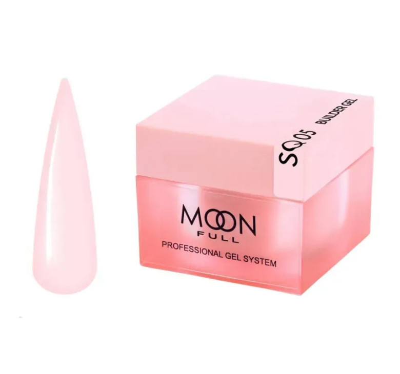 Моделирующий гель Moon Full Builder Gel №SQ05 полупрозрачный розовый (без НЕМА и ТРО), 30 мл