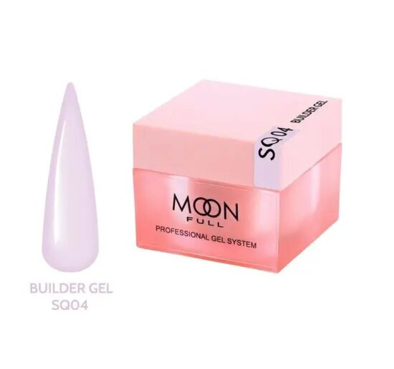 Моделючий гель Moon Full Builder Gel №SQ04 напівпрозорий рожево-ліловий (без НЕМА та ТРО), 30 мл