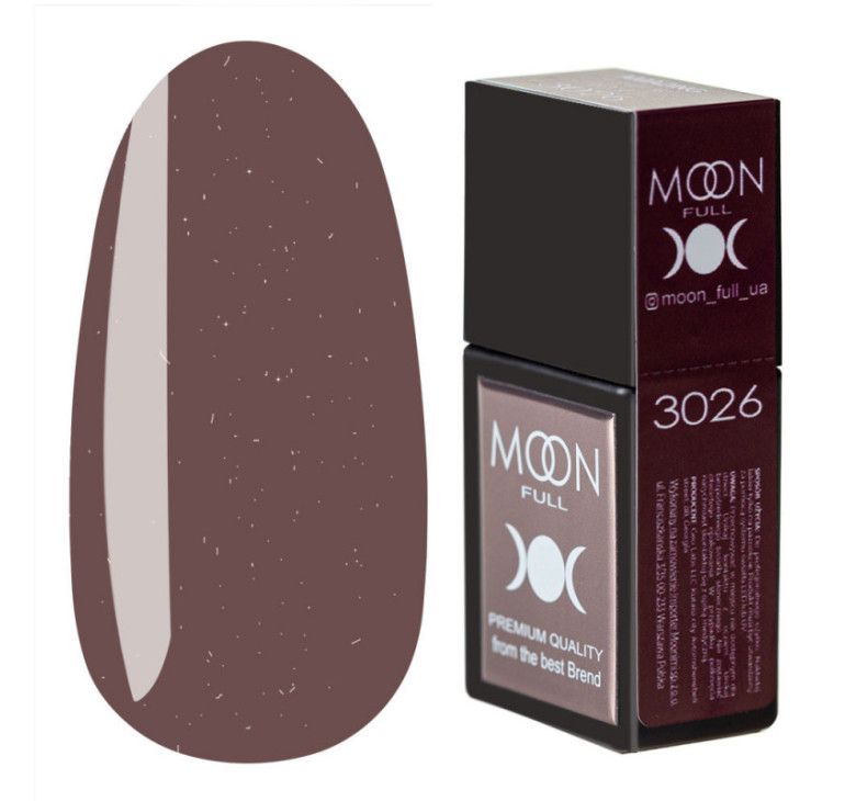 Кольорова база MOON FULL Amazing Color Base №3026 молочний шоколад із шиммером, 12 мл