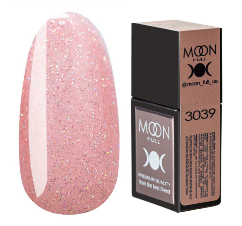Кольорова база MOON FULL Amazing Color Base №3039 рожевий з шиммером, 12 мл