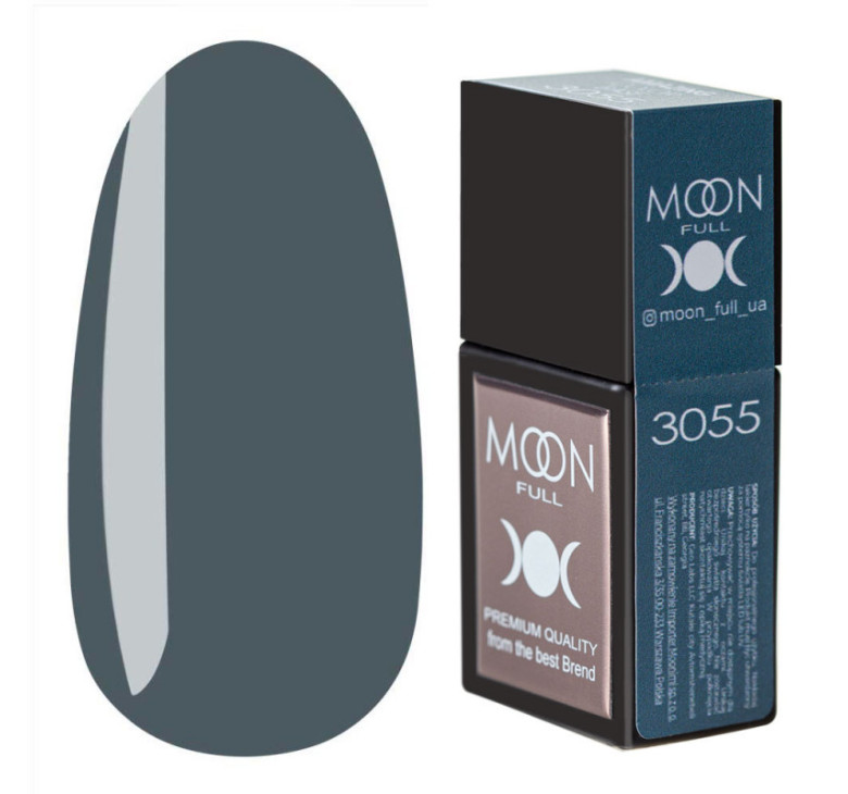 Кольорова база MOON FULL Amazing Color Base №3055 сіро-синій, 12 мл