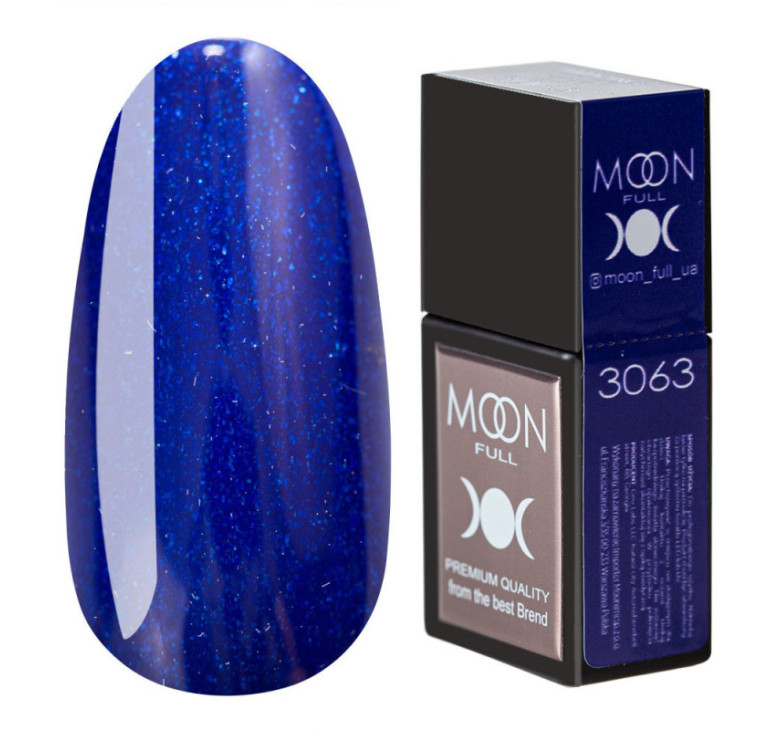 Цветная база MOON FULL Amazing Color Base №3063 синий с мелким шиммером, 12 мл