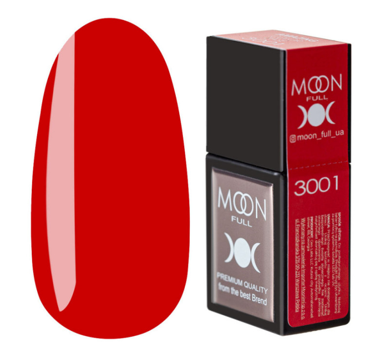 Цветная база MOON FULL Amazing Color Base №3001 красный, 12 мл