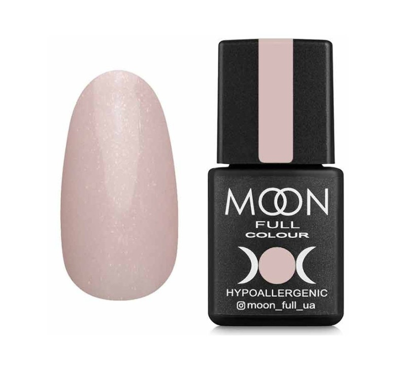 Гель-лак Moon Full Opal color №504 нежно-розовый полупрозрачный с мелкими золотистым шиммером, 8 мл