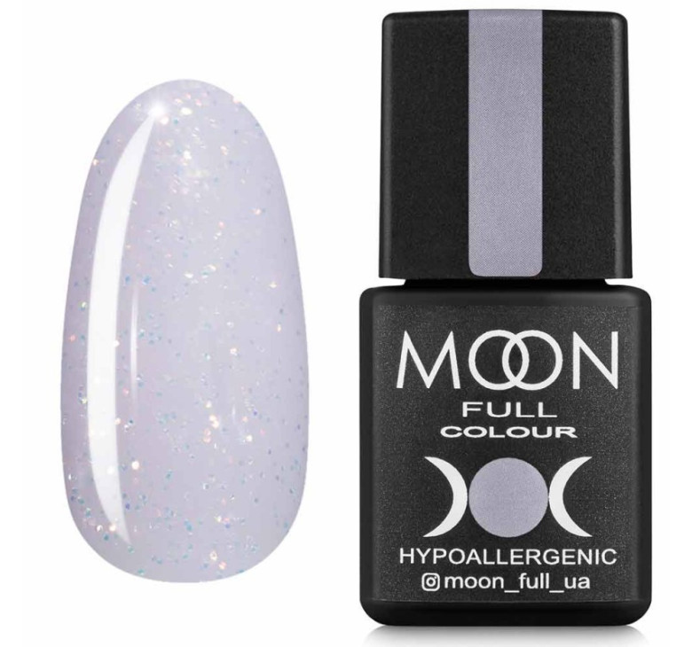 Гель-лак Moon Full Opal color №510 ніжно-ліловий з золотими блискітками, 8 мл