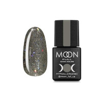 Гель-лак Moon Full №324 сріблясто-оливковий з різнокольоровим глітером, 8 мл