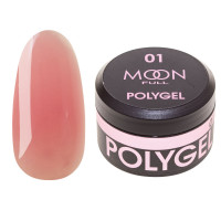Полігель для нарощування Moon Full Poly Gel №01 рожева орхідея, 15 мл