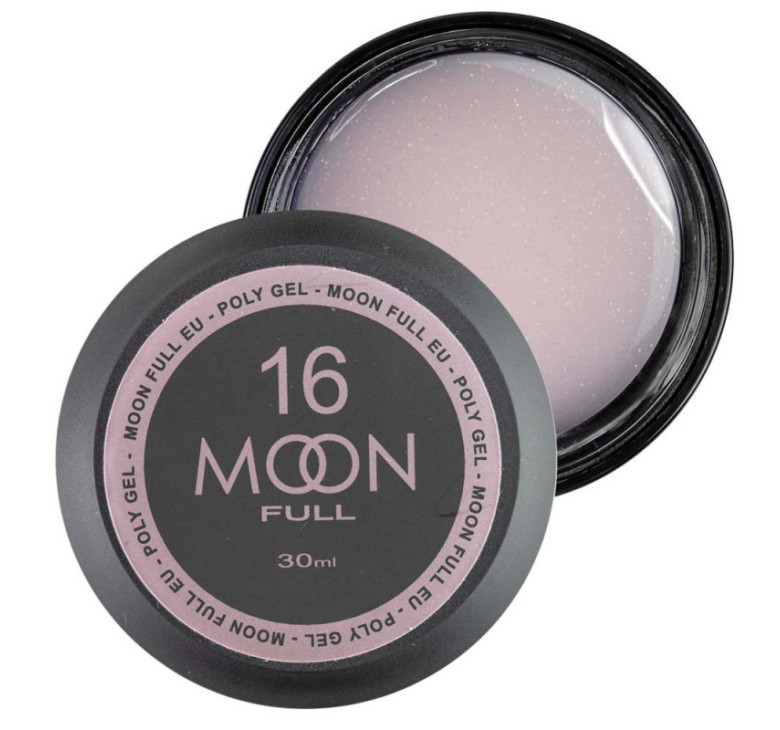 Полігель для нарощування Moon Full Poly Gel №16 білий шоколад із шиммером, 30 мл