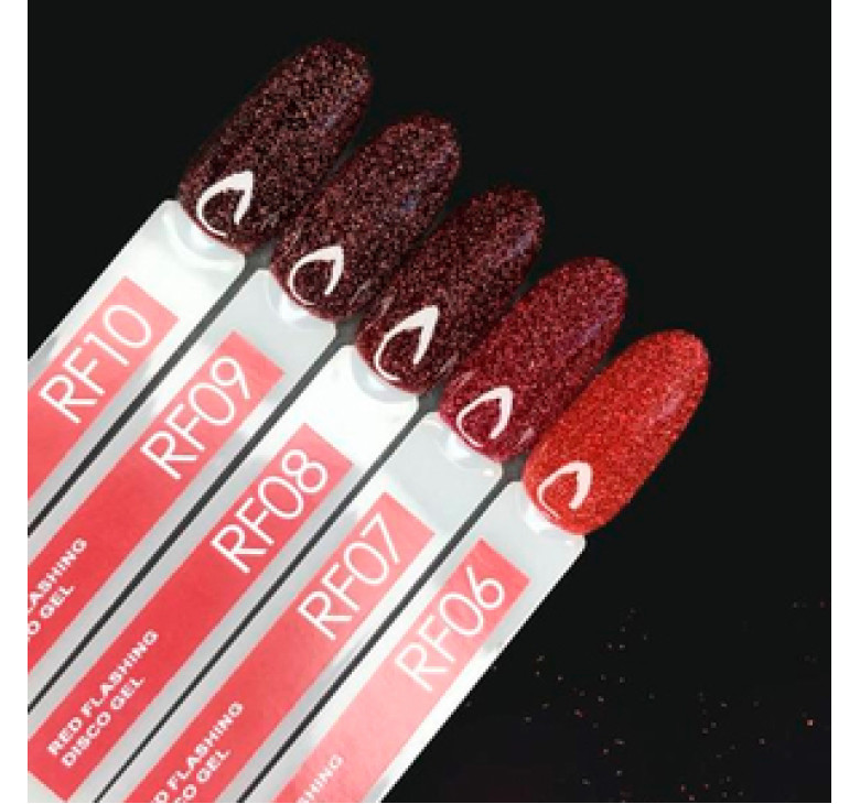 Гель-лак Moon Full Red Flashing Disсo Gel світловідбиваючий №FD08, 8 мл