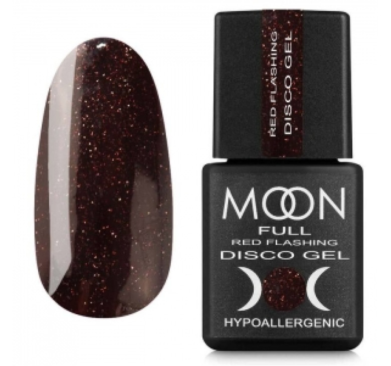 Гель-лак Moon Full Red Flashing Disсo Gel світловідбиваючий №FD010, 8 мл