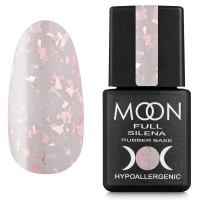 Кольорова база Moon Full Silena Rubber Base №2022 молочна із рожевою поталлю, 8 мл