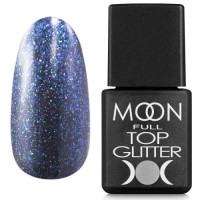 Топ для гель лаку Moon Full Top Glitter Blue №04, 8 мл