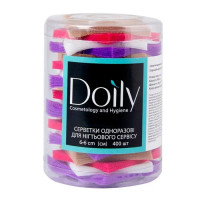 Серветки Doily 6 x 6 см у тубі зі спанлейсу 45г/м різнокольорові 400 шт