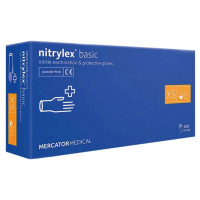 Нітрилові рукавички без пудри Mercator Medical Nitrylex Basic Blue M 1 шт