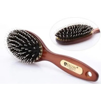 Щітка масажна для волосся дерев'яна з комбінованою щетиною SALON PROFESSIONAL 7695 CLG