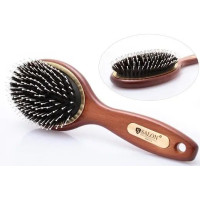 Щітка масажна для волосся дерев'яна з комбінованою щетиною SALON PROFESSIONAL 7699 CLG