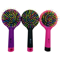 Щітка масажна "Веселка" рожева, фіолетова, чорна SALON PROFESSIONAL 