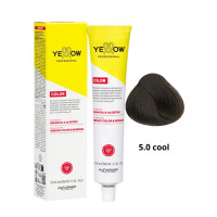 Крем - фарба для волосся Yellow Professional Color Permanent 5.0 Cool світло-каштановий холодний, 100мл 