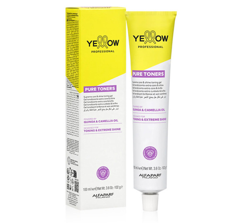 Крем - краска для волос безаммиачная полуперманентная Yellow Professional Pure Toner 0.2 Sweet Violet, 100мл 